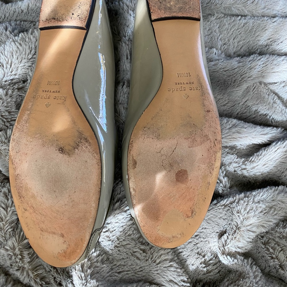 Kate Spade Jairo Raccoon Grey Patent Leather Ballet Flats. Size 10.5 - Picture 7 of 9